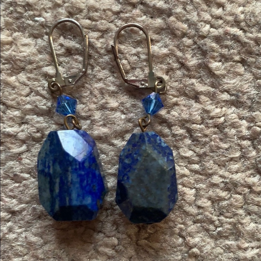 Blue stone earrings